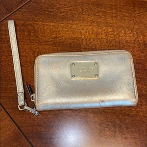 Michael Kors small gold wristlet/wallet
